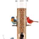 MIXXIDEA Metal Tube Bird Feeders for Outdoors - 6 Ports Hanging Feeder Attracts Wild Birds in Your Lawn, Garden, Balcony - Antique Copper - 1 Pack