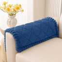 Smiry Fuzzy Couch Cover for Dogs, Non Slip Washable Pet Sofa Cover, Scratch Proof Hair Resistant Plush Sofa Slipcover, Pet Friendly Couch Cushion Protector for Cat, Navy, 27.6" x 27.6"