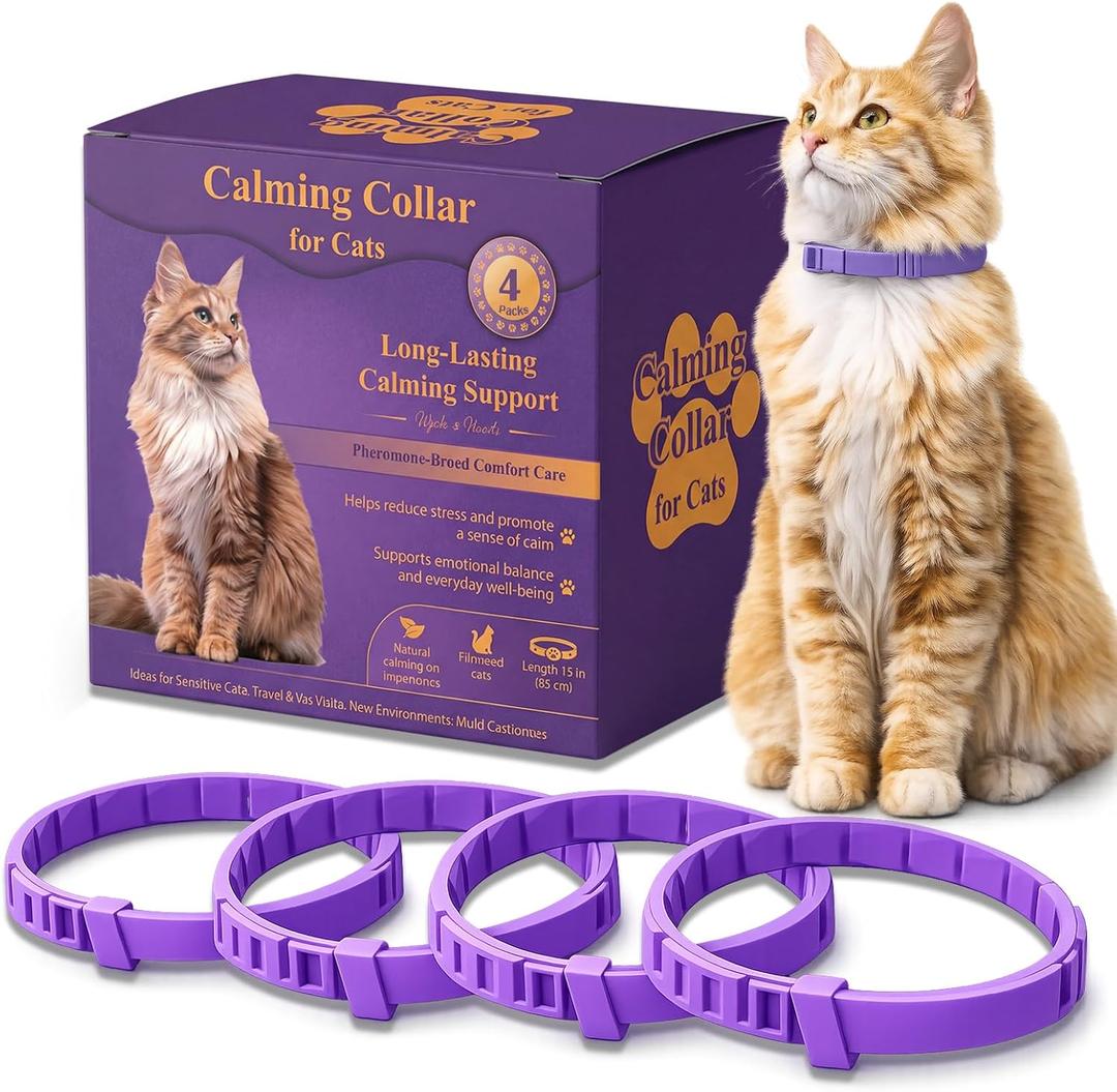 Calming Collars for Cats 4 Pack – Ideal for Multi-Cat Homes & Introducing New Pets