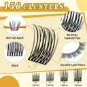 2 x Eyelash Cluster 10-18mm Wispy Eyelash Clusters D Curl DIY Lash Extension Natural Lash Clusters Individual Lashes (LF05 Lashes Only)