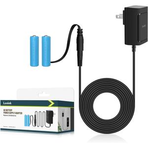 Lenink AC Power Supply Adapter for AA Battery, Replace 2 AA Battery for Pumpkin Lantern, LED Light, Thermostat, Table Lamp, Motion Sensor Trash Can (Black)