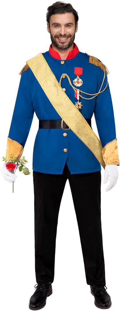 Spooktacular Creations Halloween Men Prince Costume, Prince Charming Costume for Men Halloween Parties (Large)