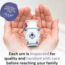 2 x Cremation Urns for Human Ashes Adult Female, Male | Funeral Urn for Ashes for Women, Men | Decorative for Burial, Memorial, Home | Handcrafted Keepsake | Delft Style Blue & White (Small)