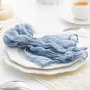60 Pack Dusty Blue Cheesecloth Napkins Washable 21x21 Inches Dusty Blue Cloth Napkins Set of 60 Bridal Baby Shower Dinner Table Napkins for Wedding Rustic Boho Cotton Gauze Summer Party Table Decor