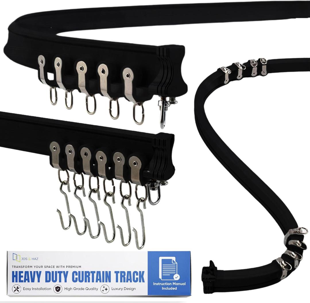Aluminum Flexible Ceiling Curtain Track 13.1ft, Curtain Track Wall Mount
Bendable Curtain Track Bends Easily & Adjustable Length, Smooth Glide System for Bay Windows, RVs, Room Dividers, Showers