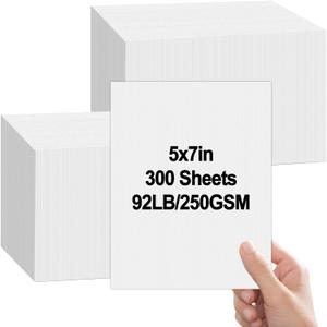 party greeting 300 Sheets Linen Invitation Cardstock 5x7 White Blank 92lb 250GSM Cover Card Stock Heavyweight Textured Paper Cardstock for Printer Index Cards Postcards Invitations Greeting(White)