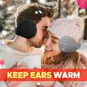 2Pack Venswell Knit Ear Muffs for Winter Women Men Soft Earmuffs Cold Weather Fleece Ear Warmers Cover Foldable & Adjustable