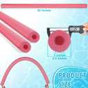 Hanaive 2 Pack Pool Noodles 52 Inch Foam Pool Swim Noodles Hollow Foam Noodle for Christmas Decoration Swimming Floats DIY Floating Craft Projects(Pink), 52 inches x 2.5 inches x 1 inch