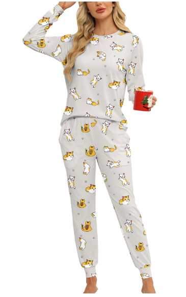 KFUBUO Women's Pajama Sets Long Sleeve Sleepwear and Jogger 2 Piece Lounge Set (X-Large)