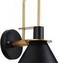 Arturesthome Farmhouse Wall Sconce, Industrial Black Wall Sconces, Rustic Antique Gooseneck Wall Lamp Lighting, Vanity Light Fixtures for Barn Porch Bedroom Living Room