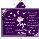 Mothers Day Gifts for Mom, Wearable Hoodie Blanket for Birthday Gift, Mom blanket Gifts from Daughter, Son, Husband, Sherpa Fleece Mother Blankets, Soft, Wife, Mama, purple (50*70)