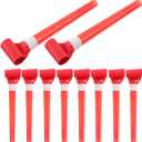 BESPORTBLE 50Pcs Party Blowers Noisemakers for Kids Birthday - Red Plastic Whistle Blowouts Party Favors for Kids Adults New Year Celebration Carnival and Games Supplies