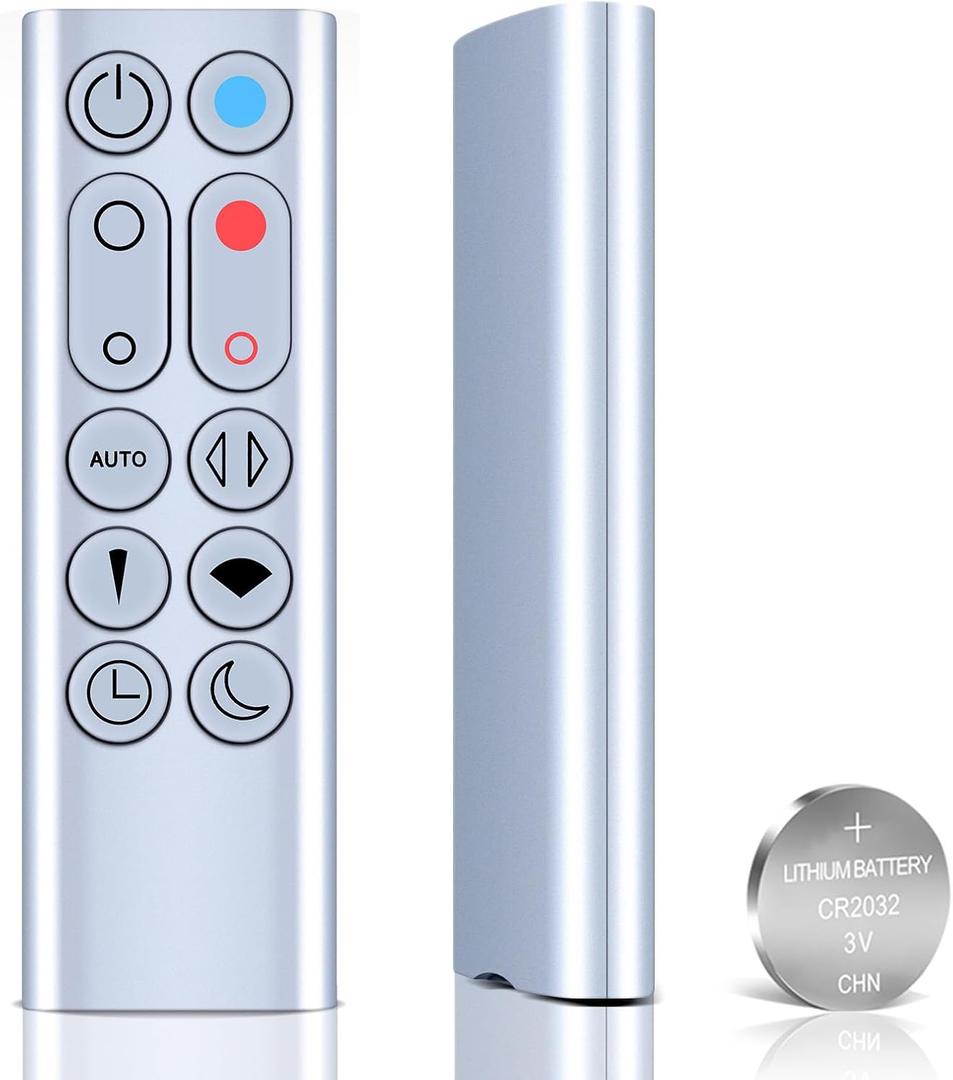 Replacement Remote Control for Dyson HP02 HP03 Hot + Cool Pure Air Purifier Heater Fan Silverwith Battery