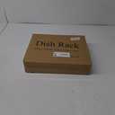 Dish Drying Rack - Small Dish Rack for Kitchen Counter, Stainless Steel Dish Drainer with Utensil Holder and Drainboard (Black)