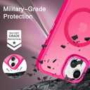 BENTOBEN Magnetic for iPhone 13 Case & iPhone 14 Case [Compatible with Magsafe] Translucent Matte Phone Case iPhone 13/14 Slim Thin Shockproof Women Men Protective Cover Cases, Hot Pink