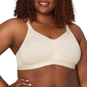 Playtex Women's 18 Hour Active Breathable Comfort Wireless Bra, Full Coverage Bra, Smoothing Support (38DD, Light Beige)
