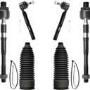 6pcs Front Steering Kit Tie Rod End Inner and Outer and Boots for INFINITI QX56 QX80 Armada Titan 2004-2019