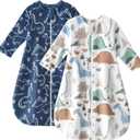 Yoofoss Baby Sleep Sack 12-18 Months, Long Sleeve Sleep Sack 1.5 Tog, Fleece Baby Wearable Blanket with 2-Way Zipper, Soft Warm
