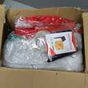 2 Pcs 9ft Total 18ft Christmas Fence Decorations with Solar Light Christmas Outdoor Garland with 4 Pcs Large Red Bows Cable Ties for Holiday Patio Outdoor Fence Eaves