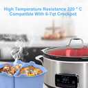 Silicone Slow Cooker Liners Compatible With Crock Pot 6-8 QT,Slow Cooker Divider Allows Cooking Two Different Meals At Once Time, Reusable Silicone Divider Insert, Dishwasher Safe, BPA Free. (blue)