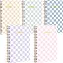 5 Pack Checkered Spiral Notebooks 8.27 x 5.51 Inch Cute Work Notebooks A5 College Ruled 160 Pages/ 80 Sheets Aesthetic School Supplies for Employee Worker Stuff School Office Supplies(Pastel)