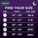 Depend Night Defense Adult Incontinence & Postpartum Bladder Leak Underwear for Women, Disposable, Overnight, Large, Blush, 56 Count (4 Packs of 14)