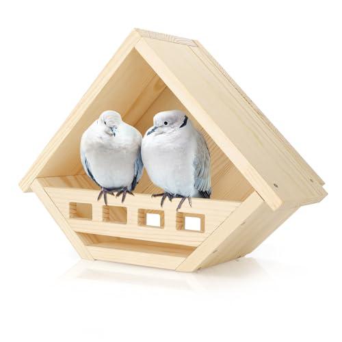 Dove Nesting Box, Wood Dove Bird House, Waterproof Bird Houses for Outside, Pigeon Nest Fits for Small to Medium-Sized Birds, Safe Backyard Birding Supplies, Garden Decor (Natural)