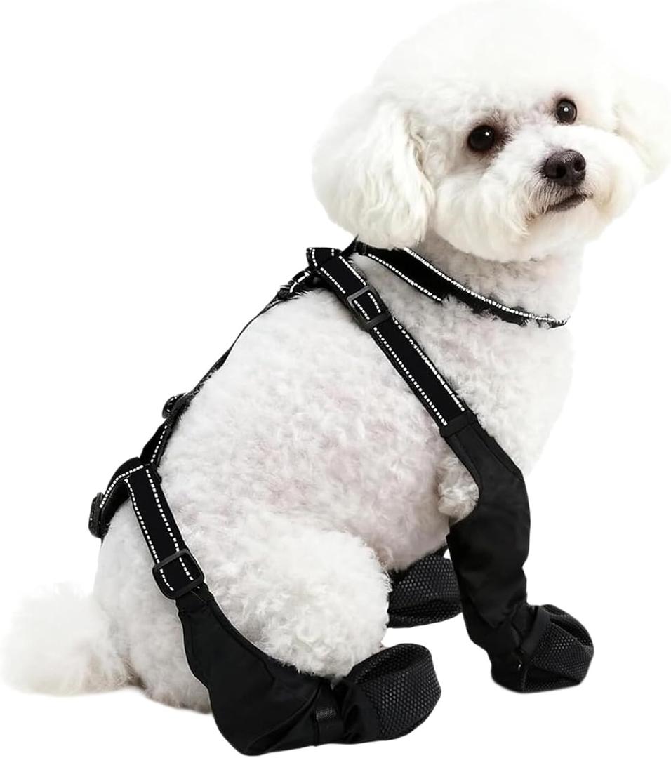and Reflective Dog Suspenders Boot Nonslip Shoes Leggings Paws Protectors for Night Walks Adjustable Boot (XL)