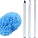 Generic Microfiber Duster for High Ceilings with Extension Pole Reusable Duster Washable Home Feather Duster for Fan Furniture Car, Blue Splicing