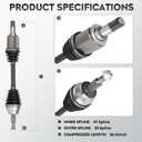 NEW Front Left CV Axle Shaft Assembly fits for Jeep Grand Cherokee 2011-2021 & Dodge Durango 2011-2022, 3.0L 3.6L 5.7L 6.2L 6.4L, AWD with 1 Speed Transfer Case, for 66-3759