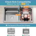 Small in Sink Dish Drying Rack - Stainless Steel for RV Kitchen | Compact Design, Rust-Resistant, Angled Corners Fit Square & Round Sinks, Removable Utensil Holder, Cup Hooks, 13.1"W x 14.4"L