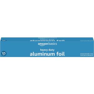Amazon Basics Heavy Duty Aluminum Foil for Cooking, Grilling, Food Storage, Roasting, 125 Sq Ft (Pack of 1)