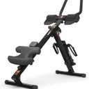 TOUSAINS 3 in 1 Adjustable AB Machine for Stomach Workout with 3 Heights, Foldable Rowing Machine for Home Gym with Comfortable Seat & LCD Display 265lbs Weight Capacity (pure black)