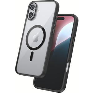 FLOLAB Surtect Tri-Fusion Magnetic for iPhone 16 Case Protective Slim Design Magsafe Compatible Military Grade - Black Clear Black