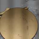 Gold Metal Martini Drink Table 9''x19.5'' Bow Pedestal Side Table Round Martini End Desk Small Cocktail Drink Stand for Small Spaces Nightstand Bedroom Couch Chair Vintage Decor