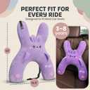 Kids Car Sleeping Pillow - X-Shaped Plush Animal for Neck & Back Support - Hands & Seat Belt Slot - Machine Washable & Compressible - Perfect for Car, Plane, Train, Boat & More - Purple