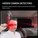 Hidden Camera Detectors Camera Detector - Anti-Spy Camera Detector Bug Detector GPS Tracker RF Signal Scanner Listening Devices Finder Wireless for Bathroom Office Hotel Airbnb Travel Car (Black)