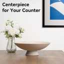 Decorative fruit bowl for Home Decor Large Modern Handicraft Key Bowl for Entryway Table Stylish Centerpiece Purse Bowl Pedestal bowl for Kitchen Counter Coffee Table(Artificial Stone Beige)