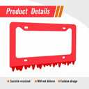 Timtin 1 Sets Red Acrylic License Plate Frame Cover with Screws, Fits Standard 6" x 12" Inches Car Plate, Transparent Universal Car Tag Frame Holder Accessories