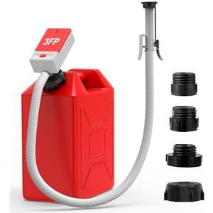 Fuel Transfer Pump with Auto Stop Sensor and 4 Tank Adapter, 3.2 Gallon per minute & 51'' Extra Long Hose, Portable Gas Can Pump for Oil, Diesel and Gasoline with Overfill Protection (Red)