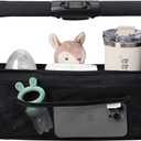 haakaa Stroll & Go Organiser with 2 Insulated Cup Holder - Black, Ultimate Stroller Organizer Universal Fit with Adjustable Non-Slip Straps & Hooks, Stroller Caddy Accessories with Shoulder Strap