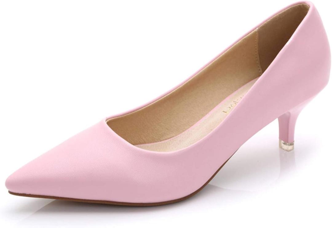 Stunner Women's Classic Fashion Pointed Toe Low Heel Dress Pumps Shoes (9)
