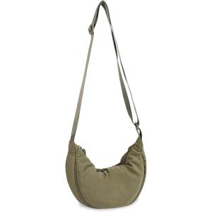 Nylon Crescent Crossbody Bag for Women Purses Trendy Men,Small Travel Sling Bag Hobo, Small