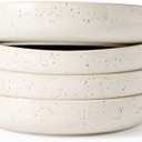 famiware Milkyway 33 oz Bowl Set, Pasta Bowls Set of 2, Salad Bowls, Double Reactive Glaze, Sturdy & Stackable, Ideal for Housewarming, Festivals, Creamy White with Speckles