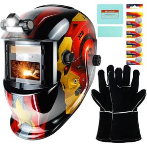 Welding Hood Auto Darkening Welding Helmet with Light True Color 1/1/1/2 Top Optical Clarity Wide Shade 9-13 Welding Mask with Grinding Weld Helmet (KTS-HD94)
