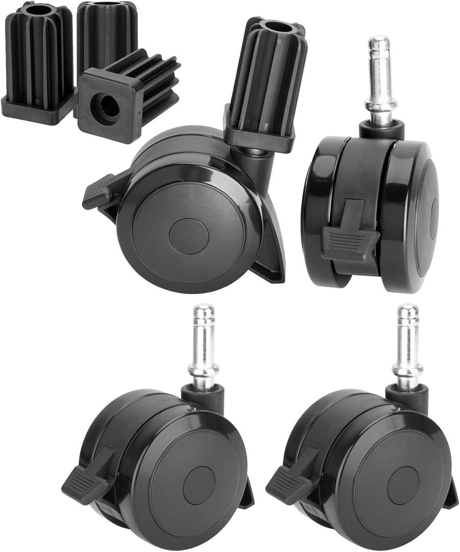 70360 Locking Caster with Insert for Weber Spirit Grill Parts 2009-2012, for Weber Summit Grill Parts 2007-2011, for Weber Genesis Grill Parts 2007-2011, 4 Pack for Weber Grill Replacement Wheels (Black- 4 Packs 70360)