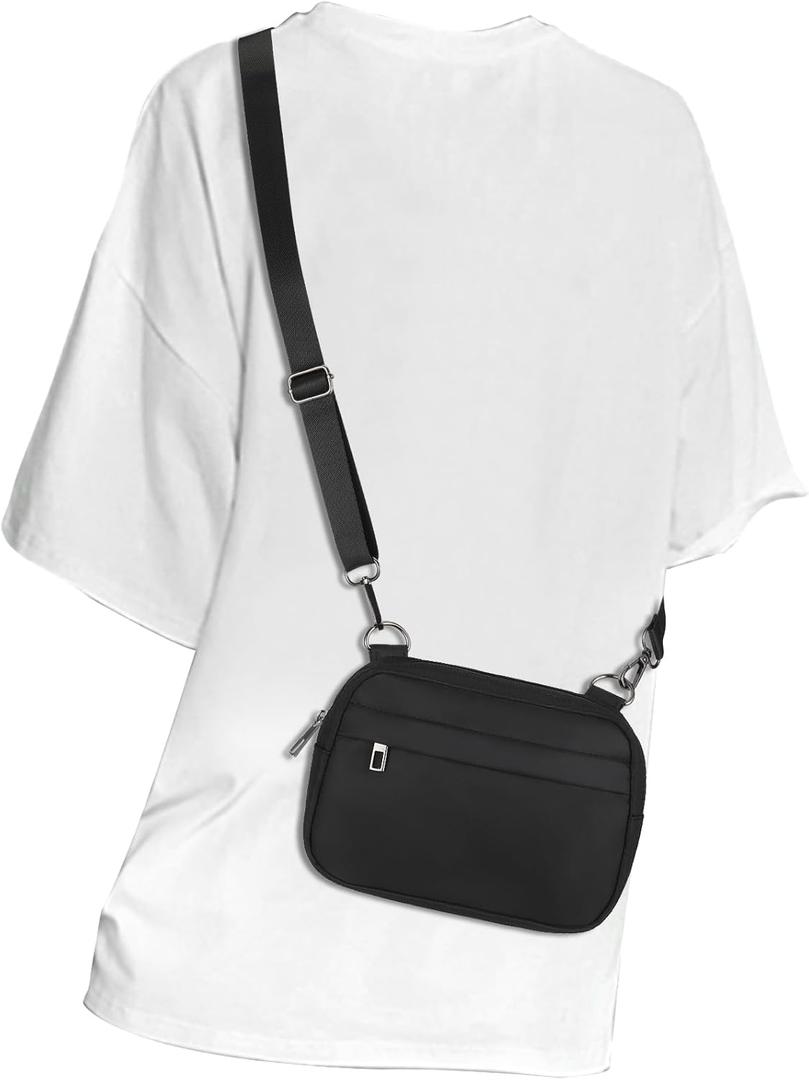 MAXTOP Small Crossbody Bags for Women Belt Bag Fanny Pack with Adjustable Strap (Black)