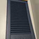 Ekena Millwork Lifetime Vinyl LL1S14X05500MB Standard Cathedral Top Center Mullion, Open Louver Vinyl Shutters, w/Installation Shutter-Lok's & Matching Screws (Per Pair), 14 1/2"Wx55"H, Midnight Blue, 14.5-in. W x 55-in. H