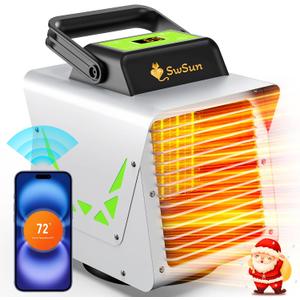Greenhouse Heater 1500W with APP Remote Control, Greenhouse Heater With Thermostat, Portable Outdoor Heater for Plants Vegetables Flowers,Smart Electric Safe Heater for Green house,Grow Tents,Garage