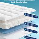 Fracho Cotton Mattress Topper King Size, Extra Thick Pillow Top Mattress Pad Cover with Breathable Pure Cotton Surface, Cooling Plush Bed Topper for Back Support, 8-21" Elastic Deep Pocket, White